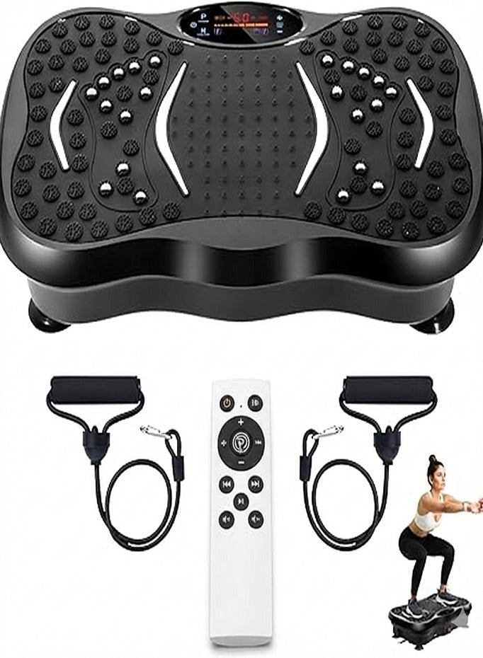 Vibration Plate Exercise Machine with 2 Resistance Bands, Whole Body Vibration Platform