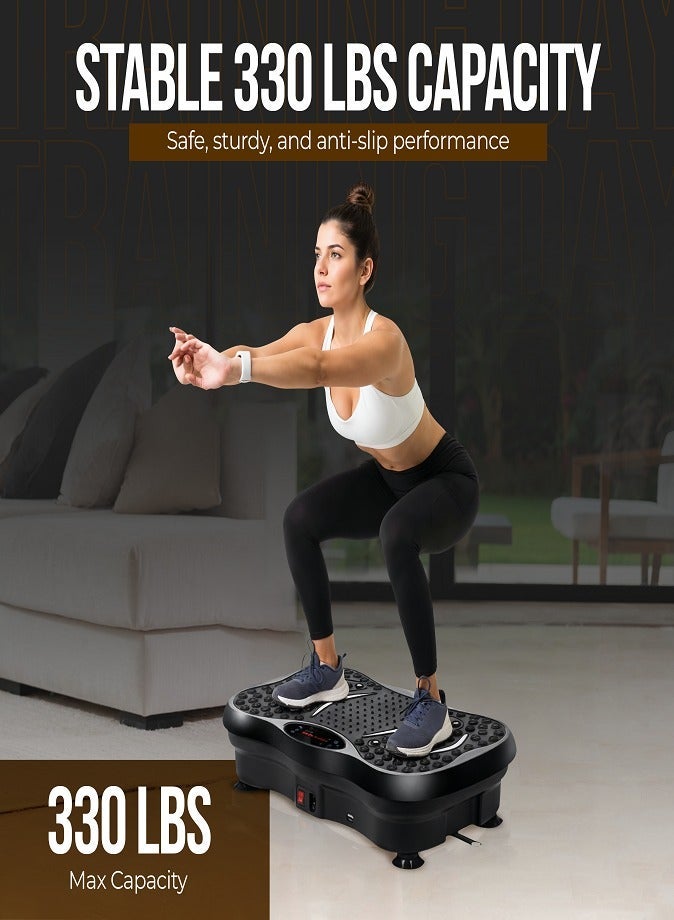 Vibration Plate Exercise Machine with 2 Resistance Bands, Whole Body Vibration Platform