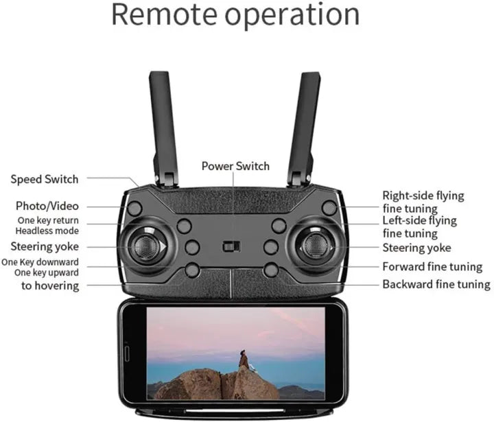 E88 Pro Drone with DUAL Camera, WiFi FPV 1080P HD Dual Foldable