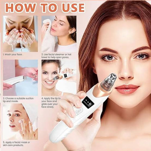 ⭐ DermaGlow 5-in-1 Blackhead Vacuum Pore Cleaner